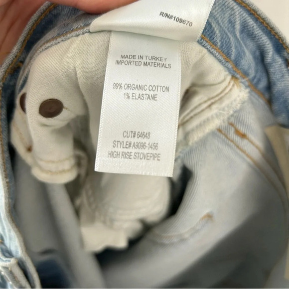 NWT AGOLDE High-Rise Stovepipe Jean Women’s 33 Classic Straight Leg Light Wash‎ - Picture 11 of 11